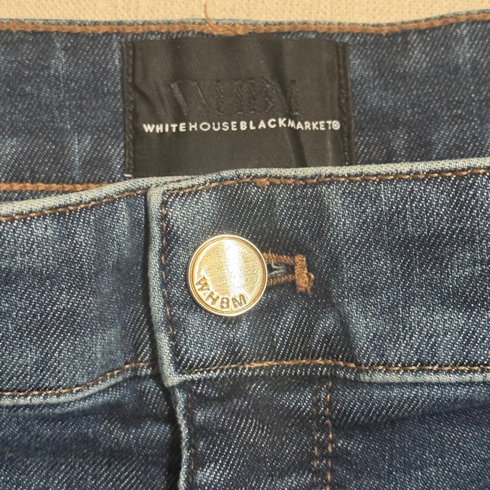White House Black Market Extra High Rise Wide Leg Trouser Jeans Dark Wash 10